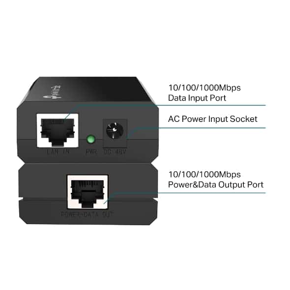 tp-link tp-link POE150S (TL-POE150S) Omada PoE Injector, Gigabit speed support, Plug-and-Play, no configuration required - thumbnail 3
