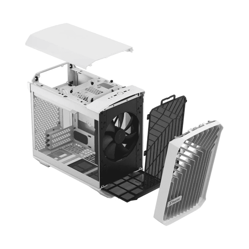 Fractal Design FRACTAL Design Torrent Nano Mini-ITX PC Case, 1x Pre Installed Fan 180 PWM Fans, GPU Max 335 Mm, Motherboard Compatibility Upto MITX, 3x Expansion Slots & Drive Mounts, ATX PSU Compatibility, Fixed Cable Straps, White TG Clear Tint | FD-C-TOR1N-03 - thumbnail 1