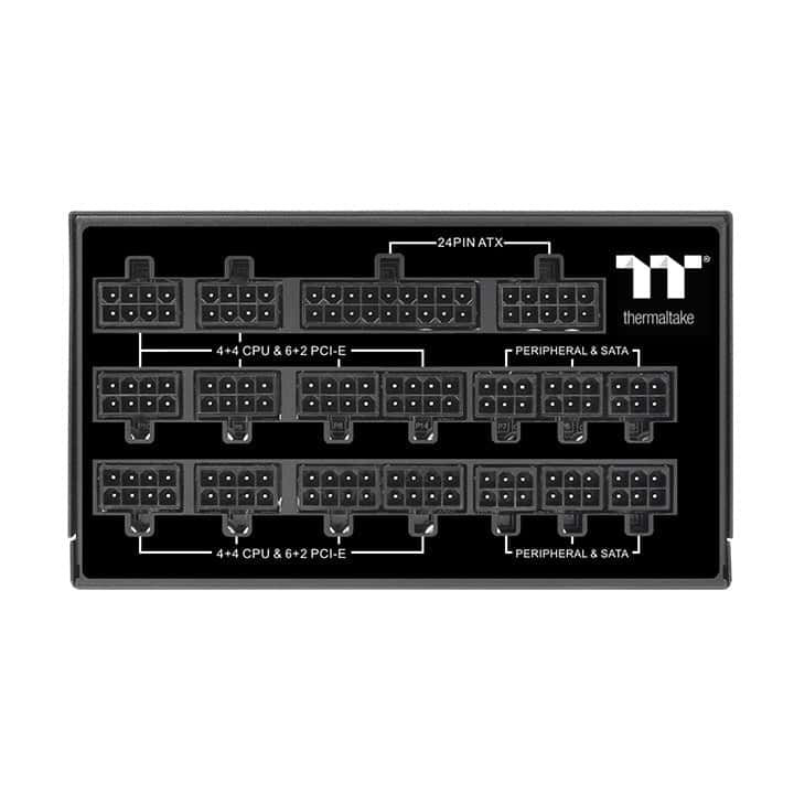 Thermaltake Thermaltake Toughpower TF1 1550 Watt Power Supply, Full Modular, 80 Plus Titanium, PSU, SLI/CrossFire, Single Rail, 129A, 140mm Fan, ATX | PS-TPD-1550FNFATK-1 - thumbnail 4