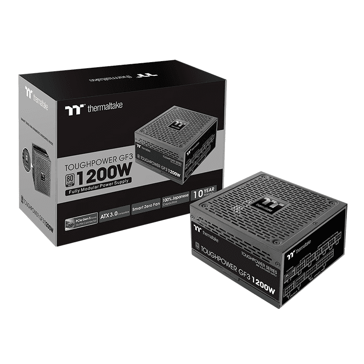 Thermaltake Thermaltake TOUGHPOWER GF A3 Gold 1200W PSU, True 600W 12VHPWR Connectors on PSU & NVIDIA RTX 40 Series, ATX 3.0/PCI-E 5.0, 80+ Gold, SLI/Crossfire Ready, Black | PS-TPD-1200FNFAGK-H - thumbnail 4