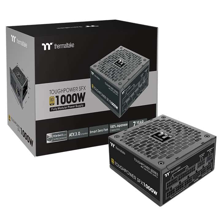 Thermaltake Toughpower SFX 1000W Gold - TT Premium Edition Power Supply, 1000W, Platinum 80 PLUS Efficiency, 9cm FDB Fan, Active PFC, PCIe Gen 5.1 Ready, ATX 3.1 Standard, TT Premium Edition, Black | PS-STP-1000FNFAPK-1 - thumbnail 2