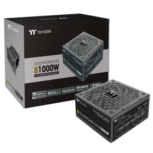 Thermaltake Thermaltake Toughpower SFX 1000W Gold TT Premium Edition Modular Power Supply, PCIe 12+4pin, 12cm FDB Fan, Active PFC, 80 PLUS Gold, Black | PS-STP-1000FNFAGx-1 - thumbnail 2