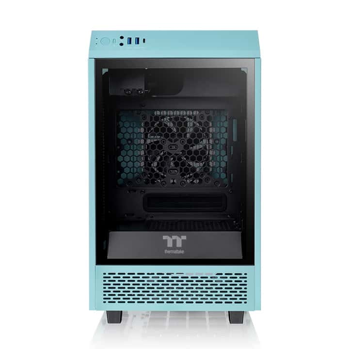 Thermaltake Thermaltake Tower 100 Turquoise Mini Chassis,  2x Preinstalled 120mm Fans, 462.8 x 266 x 266 mm (H X W X D), Tempered Glass x 3 (4mm thickness), 6.7??? x 6.7??? (Mini ITX) Motherboard Support, USB 3.2 (Gen 2) Type-C x 1, USB 3.0 x 2| CA-1R3-00SBWN-00 - thumbnail 2