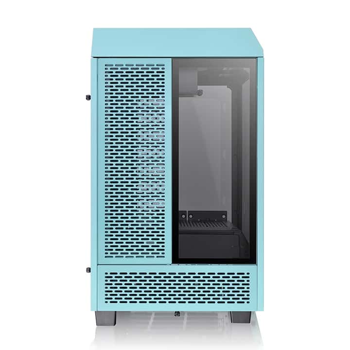 Thermaltake Thermaltake Tower 100 Turquoise Mini Chassis,  2x Preinstalled 120mm Fans, 462.8 x 266 x 266 mm (H X W X D), Tempered Glass x 3 (4mm thickness), 6.7??? x 6.7??? (Mini ITX) Motherboard Support, USB 3.2 (Gen 2) Type-C x 1, USB 3.0 x 2| CA-1R3-00SBWN-00 - thumbnail 3