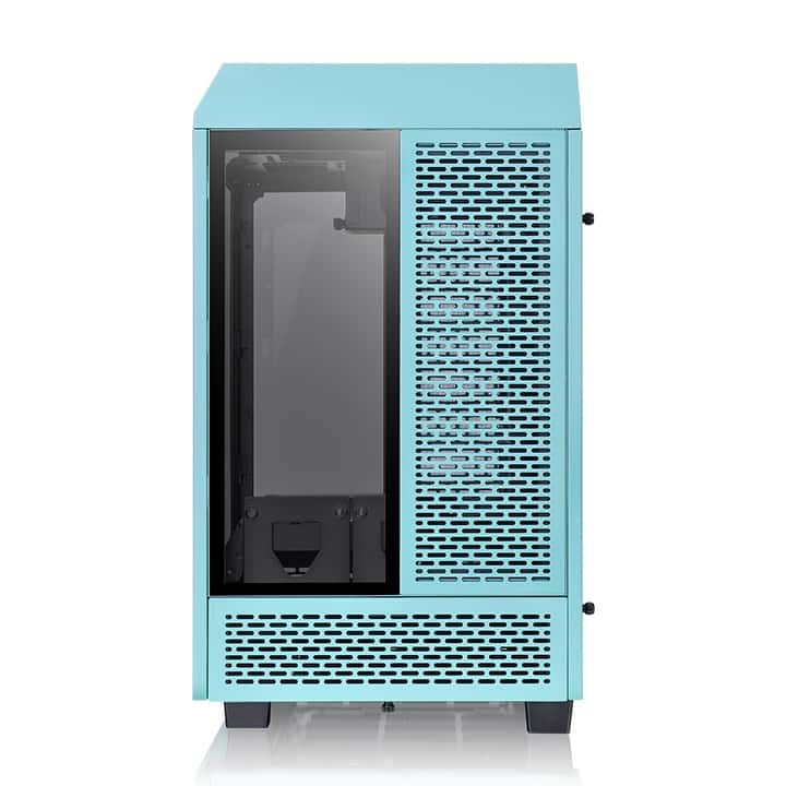 Thermaltake Thermaltake Tower 100 Turquoise Mini Chassis,  2x Preinstalled 120mm Fans, 462.8 x 266 x 266 mm (H X W X D), Tempered Glass x 3 (4mm thickness), 6.7??? x 6.7??? (Mini ITX) Motherboard Support, USB 3.2 (Gen 2) Type-C x 1, USB 3.0 x 2| CA-1R3-00SBWN-00 - thumbnail 4