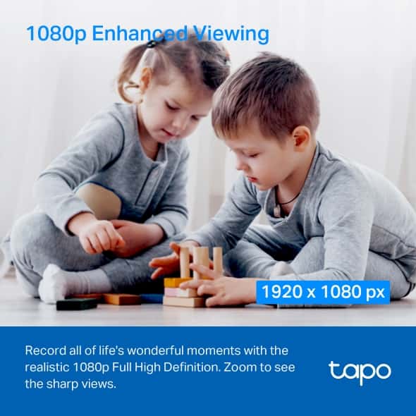 tp-link Tapo Pan/Tilt Home Security Wi-Fi Camera, 1080p high-definition video, Night Vision, built-in microphone and speaker, microSD cards up to 512GB, Privacy Mode, Voice Control, Secure Encryption, Easy Setup and Management | Tapo C200 V3.20 thumbnail 1