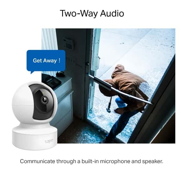tp-link Tapo Pan/Tilt Home Security Wi-Fi Camera, 2K 3MP, High-Definition Video, Advanced Night Vision, up to 30 ft, Motion Detection and Notifications, Sound and Light Alarm, built-in microphone and speaker, up to 512 GB | Tapo C212 V2 thumbnail 5