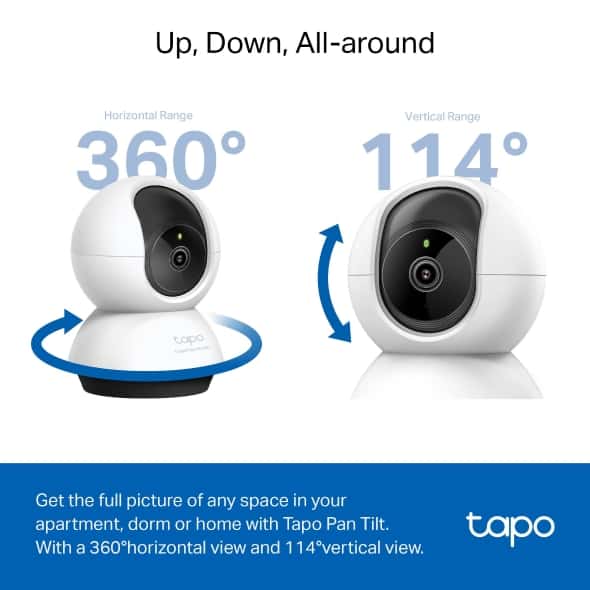 tp-link tp-link Tapo Pan/Tilt AI Home Security Wi-Fi Camera, 2K 4MP QHD, Wide Range of Movement, Enhanced Night Vision, Smart AI Detection and Notifications, Sound and Light Alarm, built-in microphone and speaker, up to 512 GB, Hands-Free Operation | Tapo C220 V1 - thumbnail 5