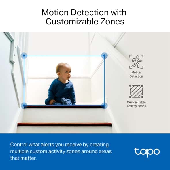 tp-link tp-link Tapo Pan/Tilt AI Home Security Wi-Fi Camera, 2K 4MP QHD, Wide Range of Movement, Enhanced Night Vision, Smart AI Detection and Notifications, Sound and Light Alarm, built-in microphone and speaker, up to 512 GB, Hands-Free Operation | Tapo C220 V1 - thumbnail 4