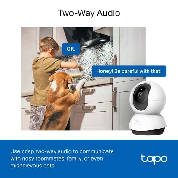 tp-link tp-link Tapo Pan/Tilt AI Home Security Wi-Fi Camera, 2K 4MP QHD, Wide Range of Movement, Enhanced Night Vision, Smart AI Detection and Notifications, Sound and Light Alarm, built-in microphone and speaker, up to 512 GB, Hands-Free Operation | Tapo C220 V1 - thumbnail 8