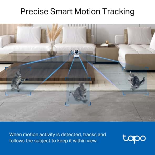 tp-link tp-link Tapo Pan/Tilt AI Home Security Wi-Fi Camera, 2K 4MP QHD, Wide Range of Movement, Enhanced Night Vision, Smart AI Detection and Notifications, Sound and Light Alarm, built-in microphone and speaker, up to 512 GB, Hands-Free Operation | Tapo C220 V1 - thumbnail 3