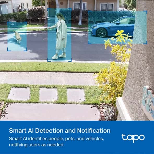 tp-link tp-link Tapo Smart Wire-Free Security Camera System, 2-Camera System, 2K QHD, Smart AI Detection and Notification, 180-Day Battery Life, Full-Color Night Vision, up to 512 GB, IP65 Water&Dust Resistant  | Tapo C420S2 V1 - thumbnail 5