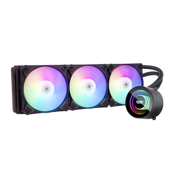 Darkflash Darkflash AURA DA360 Liquid CPU Cooler, 120mm PWD Fans, 900~1800RPM Fan Speed, 2500 RPM Pump Speed, HQ Water Pump, Wide Copper Bottom, Hydraulic Bearing, Black - thumbnail 6