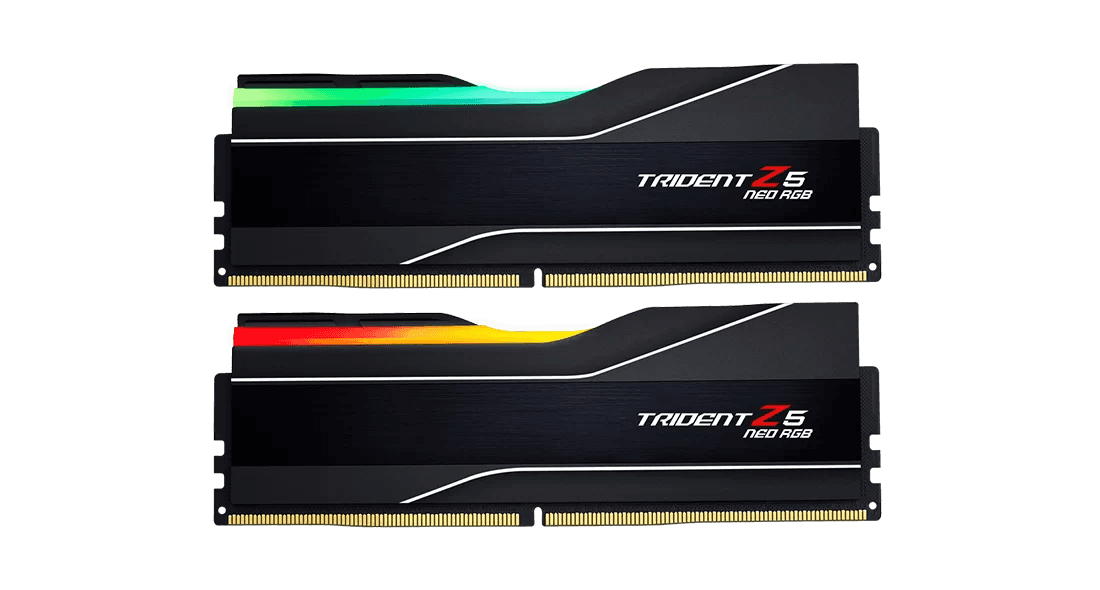 G Skill Trident Z5 Neo RGB 32GB (2x16GB) Memory Kit (RAM), DDR5-6000MTs CL36-36-36-96 1.35V  AMD EXPO, Black | F5-6000J3636F16GX2-TZ5NR  thumbnail 2