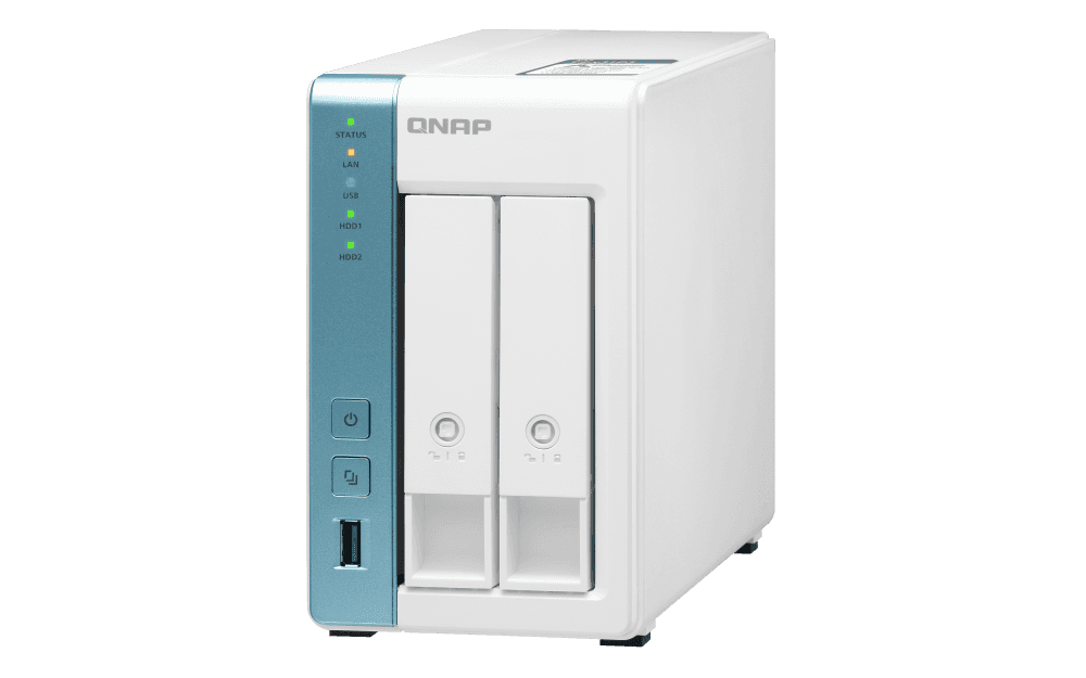 QNAP Qnap TS-231P 2 Bay Personal Cloud NAS with DLNA, mobile apps and Airplay support. ARM Cortex A15 1.7GHz Dual Core, 1GB RAM | TS-231P3-2GB - thumbnail 1