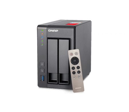 QNAP QNAP 2-Bay NAS, Intel Celeron Quad-Core 2.0GHz (up to 2.42GHz), 2GB DDR3L RAM (Max 8GB), SATA 6Gb/s, 2 x GbE, Hardware Transcoding, HDMI Out With kodi, Remote Control Included UX-800P/500P | TS-251+-2 - thumbnail 5