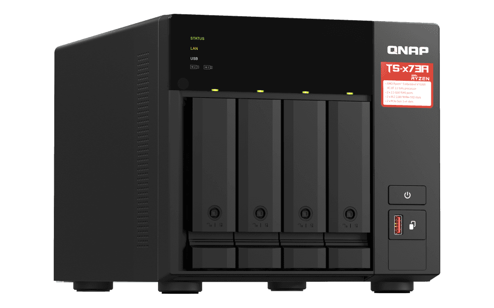 QNAP QNAP TS-473A-8G 4BAY NAS, AMD Ryzen V1500B Processor, 2.2 GHz CPU, 8GB DDR4 RAM, 2.5 GbE LAN | TS-473A-8G - thumbnail 6