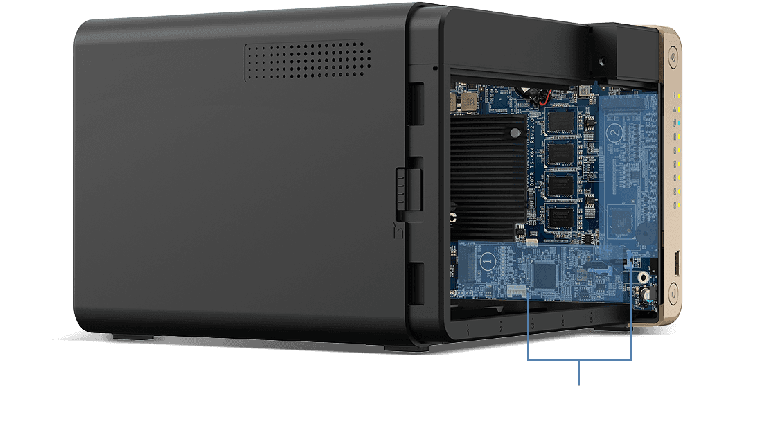 QNAP TS-664 6-Bay NAS Enclosure, Intel Celeron N5095 4-Core 2.0 GHz, 8GB RAM, 6 x 3.5"/2.5" SATA III 6 Gb/s Drive Bays, 2 x USB-A 3.2 Gen 2, 2 x M.2 2280 PCIe 3.0 x1, 1 x HDMI 2.1, Black | TS-664-8G - thumbnail 5