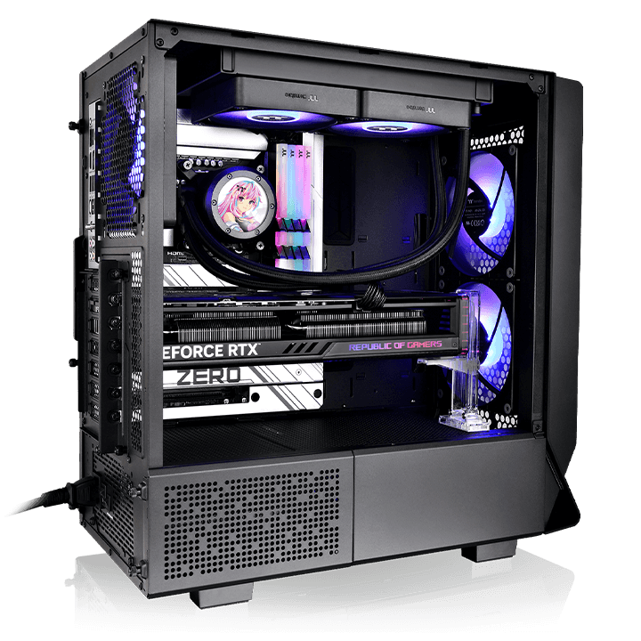 Nanotech Gaming PC Powered by THERMALTAKE - Intel i5 14400F, Nvidia GeForce 4060 OC 8GB, 32GB RAM 6400Mhz DDR5 , 2TB SSD NVME , 750W PSU, 240mm Liquid Cooler - thumbnail 3