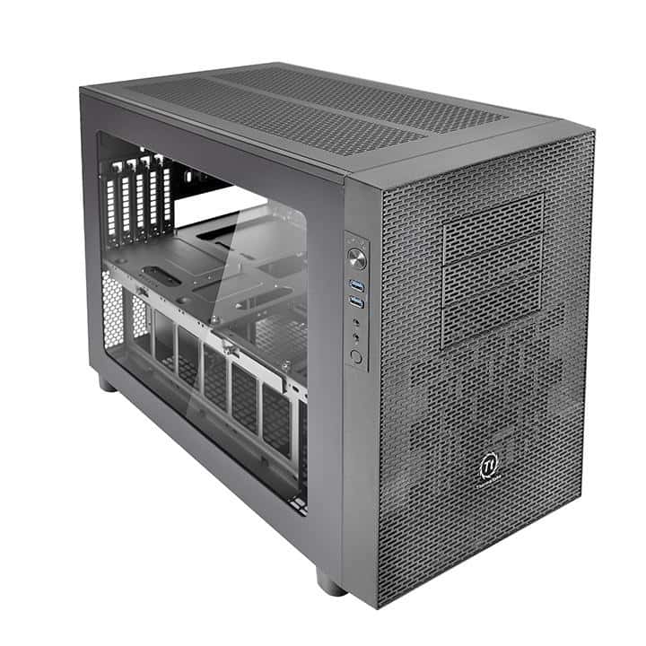Thermaltake Thermaltake Core X2 mATX Cube Case, Transparent Window, Supports Up to Micro ATX MB, 5 Expansion Slots, USB 3.0 x 2, HD Audio x 1,  Black | CA-1D7-00C1WN-00 - thumbnail 3