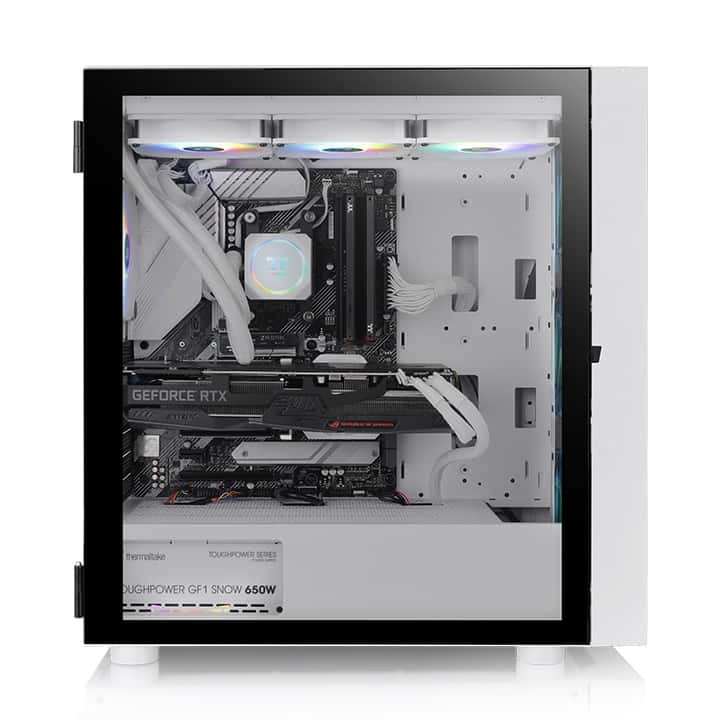 Thermaltake Thermaltake H570 TG ARGB Snow Mid Tower PC Chassis, 4mm Tempered Glass x 1, 120 x 120 x 25 mm ARGB Lite fan (1000rpm, 22.3 dBA) x 3,  Motherboard Supports Up to E-ATX,  White | CA-1T9-00M6WN-01 - thumbnail 6