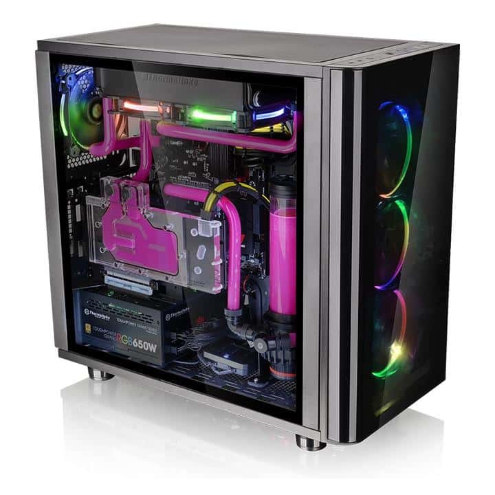 Thermaltake Thermaltake View 31 Tempered Glass RGB Edition Mid-tower case, 3x Preinstalled 140mm fans, supports up to ATX MB, 8 + 2 Expansion Slots, 4mm Tempered Glass x 2, USB 3.0 x 2, USB 2.0 x 2, HD Audio x 1 | CA-1H8-00M1WN-01 - thumbnail 4