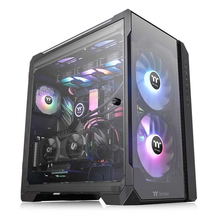 Thermaltake Thermaltake View 51 Tempered Glass Full-Tower PC Chassis, ARGB Edition, 8 Expansion Slots, 4x Drive Bays,  Black | CA-1Q6-00M1WN-00 - thumbnail 1