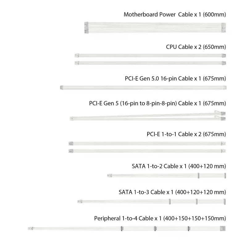 Asus ASUS TUF Gaming 1000W Gold White Edition ATX Power Supply, Active PFC, Military-grade Certification, Fully modular etched cables, Axial-tech fan design, 80 Plus Gold Certification, Dual ball fan bearings, Protective PCB coating | 90YE00S5-B0NA00 - thumbnail 11