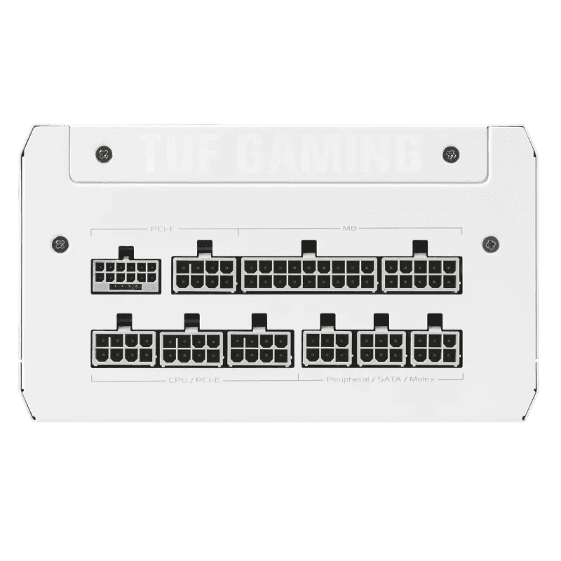 ASUS TUF Gaming 1000W Gold White Edition ATX Power Supply, Active PFC, Military-grade Certification, Fully modular etched cables, Axial-tech fan design, 80 Plus Gold Certification, Dual ball fan bearings, Protective PCB coating | 90YE00S5-B0NA00 thumbnail 10