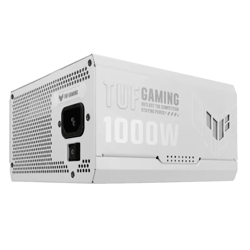 Asus ASUS TUF Gaming 1000W Gold White Edition ATX Power Supply, Active PFC, Military-grade Certification, Fully modular etched cables, Axial-tech fan design, 80 Plus Gold Certification, Dual ball fan bearings, Protective PCB coating | 90YE00S5-B0NA00 - thumbnail 2