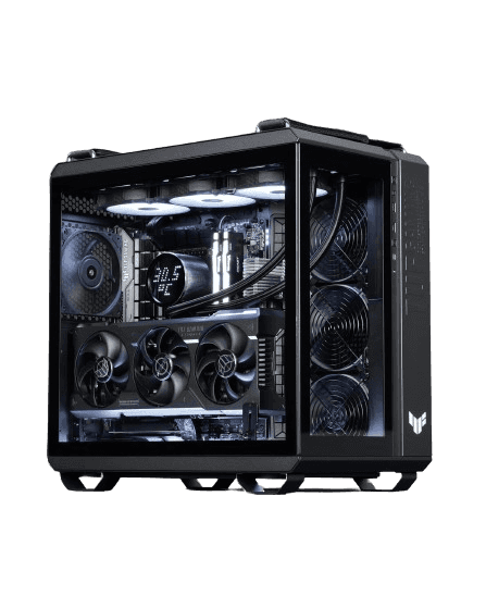Nanotech NANOTECH ASUS PWD. TUF Ultimate Workstation Powered by 4090: AMD Threadripper 3955WX 16 Cores 32 Threads, Nvidia RTX 4090 OC (24GB GDDR6X), 128GB RAM 3200Mhz, 4TB SSD Gen4, 1200W PSU Gold Rated, 360 Liquid Cooling, WiFi+BT,  Win11 Pro, 1 Year Warranty - thumbnail 2