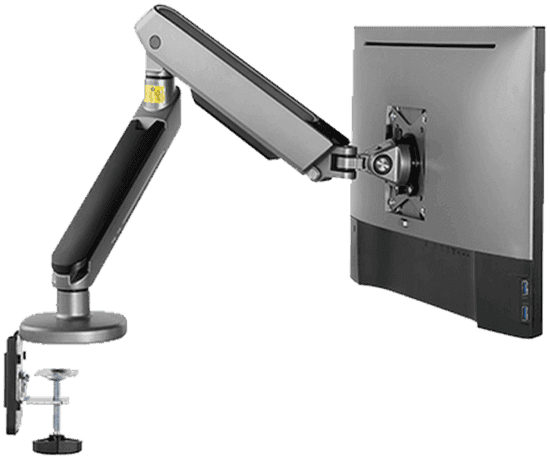 Twisted Minds Single Monitor Arm With USB RGB - Grey, Supports upto 17 - 32 Inch and 2 - 9 Kg, Built-in Cable Management & Spring Tension Gauge, Aluminum, Steel, Plastic  | TM-54-C06-G thumbnail 2