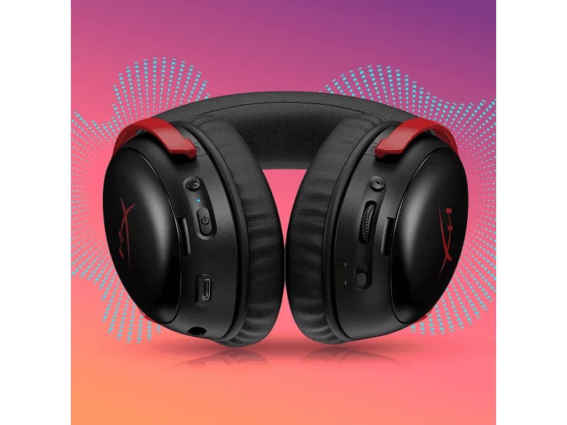 HyperX HyperX Cloud III S Wireless Black-Red Gaming Headset, 2.4GHz Wireless, Bluetooth, or Instant Pair, Up to 120 Hours Battery Life, PC, Mac, PS5, and Mobile | A59Z0AA - thumbnail 4