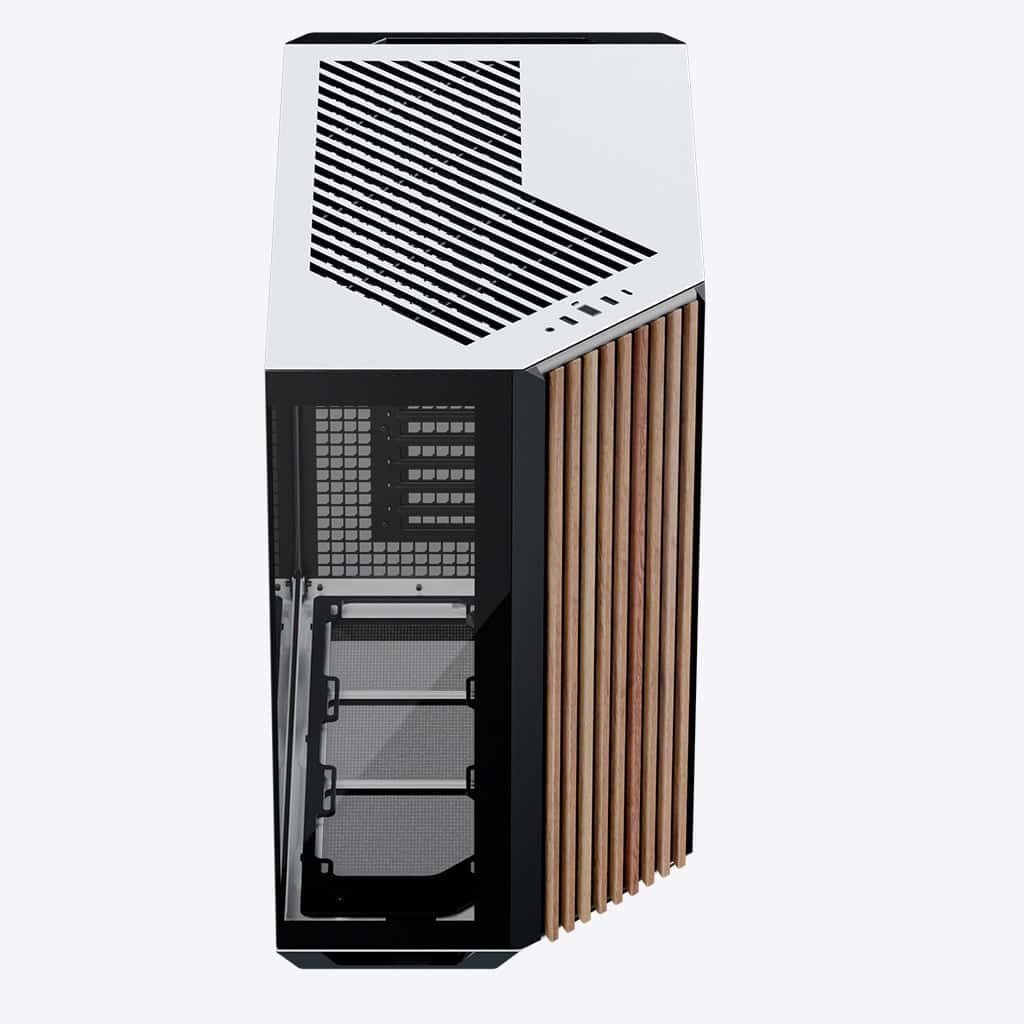 APNX APNX V1-W-WT-V1 ATX Mid Tower Black-and-White/Wood Computer Case, Upto ATX Motherboards, Upto 360mm Radiators, Vertical GPU Holder Kit, Adjustable Motherboard Displacement | APCM-VI01103.M1 - thumbnail 7