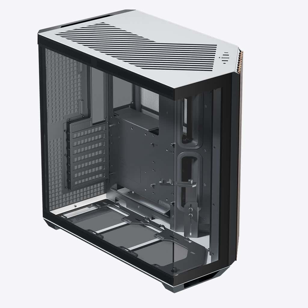 APNX APNX V1-W-WT-V1 ATX Mid Tower Black-and-White/Wood Computer Case, Upto ATX Motherboards, Upto 360mm Radiators, Vertical GPU Holder Kit, Adjustable Motherboard Displacement | APCM-VI01103.M1 - thumbnail 8