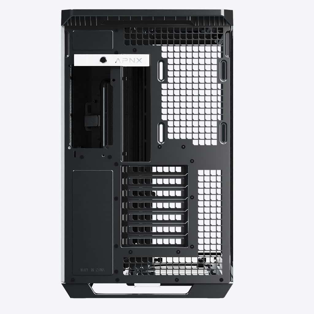 APNX APNX V1-W-WT-V1 ATX Mid Tower Black-and-White/Wood Computer Case, Upto ATX Motherboards, Upto 360mm Radiators, Vertical GPU Holder Kit, Adjustable Motherboard Displacement | APCM-VI01103.M1 - thumbnail 3