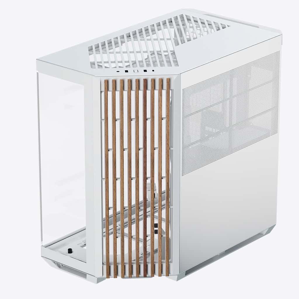 APNX APNX V1-W-WT-V1 ATX Mid Tower White/Wood Computer Case, Upto ATX Motherboards, Upto 360mm Radiators, Vertical GPU Holder Kit, Adjustable Motherboard Displacement, White | APCM-VI01103.21 - thumbnail 4