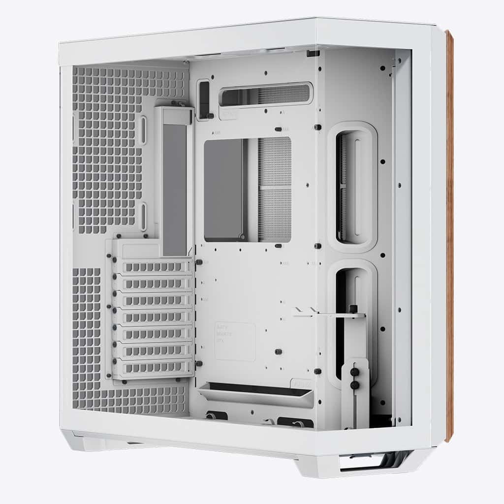 APNX APNX V1-W-WT-V1 ATX Mid Tower White/Wood Computer Case, Upto ATX Motherboards, Upto 360mm Radiators, Vertical GPU Holder Kit, Adjustable Motherboard Displacement, White | APCM-VI01103.21 - thumbnail 2