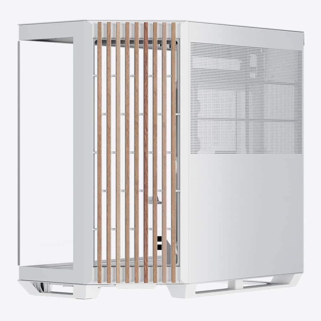 APNX APNX V1-W-WT-V1 ATX Mid Tower White/Wood Computer Case, Upto ATX Motherboards, Upto 360mm Radiators, Vertical GPU Holder Kit, Adjustable Motherboard Displacement, White | APCM-VI01103.21 - thumbnail 3