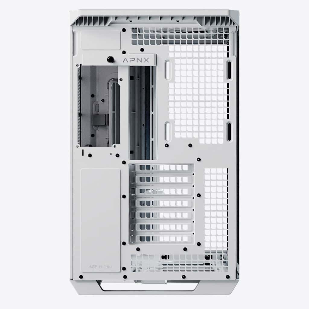 APNX APNX V1-W-WT-V1 ATX Mid Tower White/Wood Computer Case, Upto ATX Motherboards, Upto 360mm Radiators, Vertical GPU Holder Kit, Adjustable Motherboard Displacement, White | APCM-VI01103.21 - thumbnail 7