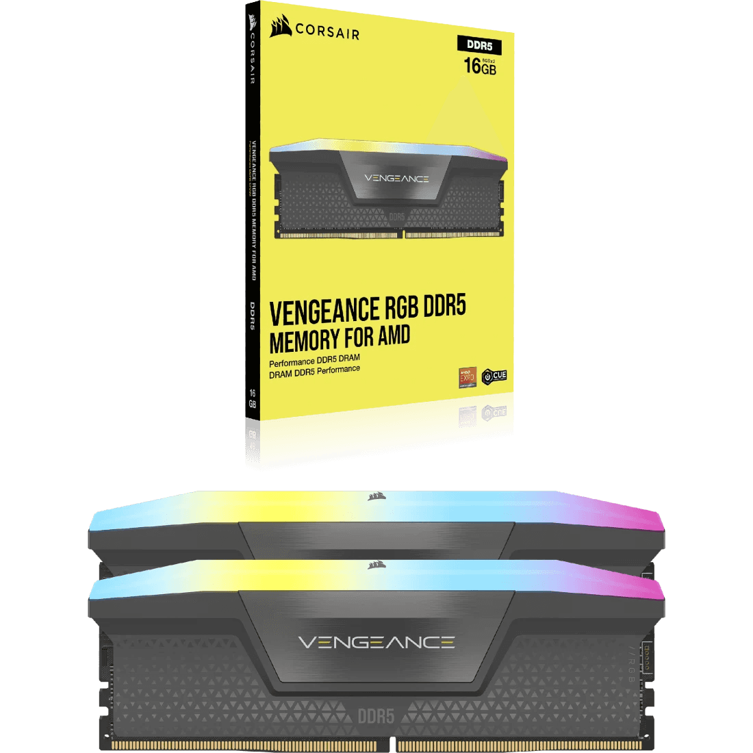 Corsair Corsair VENGEANCE RGB 32GB (2x16GB) DDR5 DRAM Memory Kit, 6000MT/s CL36 AMD EXPO & Intel XMP, Black | CMH32GX5M2E6000Z36 - thumbnail 2