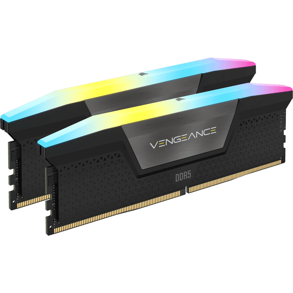 Corsair Corsair VENGEANCE RGB 32GB (2x16GB) DDR5 DRAM 6200MT/s CL36 Memory Kit, Intel XMP, Black | CMH32GX5M2E6200C36 - thumbnail 1