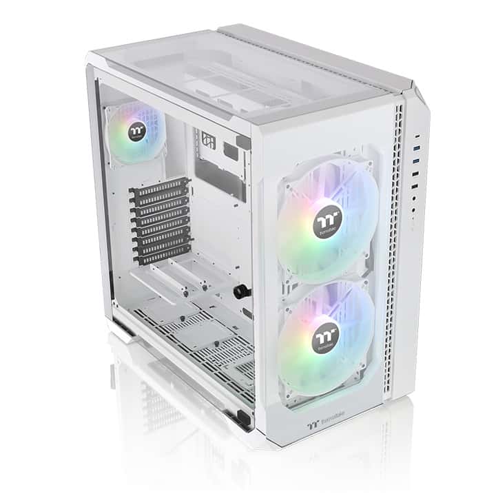 Thermaltake Thermaltake View 51 Tempered Glass ARGB Edition Full-Tower Chassis - Snow White Edition, 3x Pre Installed Fans, 3 x Tempered Glass (4mm thickness), support motherboards up to E-ATX | CA-1Q6-00M6WN-00 - thumbnail 2
