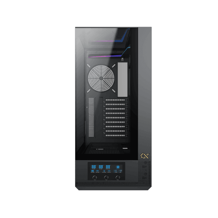 XIGMATEK Xigmatek Vision Pro E-ATX ARGB Case, 3x Tempered Glass, Smart Fan Control LCD Display Panel, 9x Fans Supports, MoBo Upto E-ATX, GPU Upto 410mm, Cooler Upto 360mm, Black | EN45158 - thumbnail 2