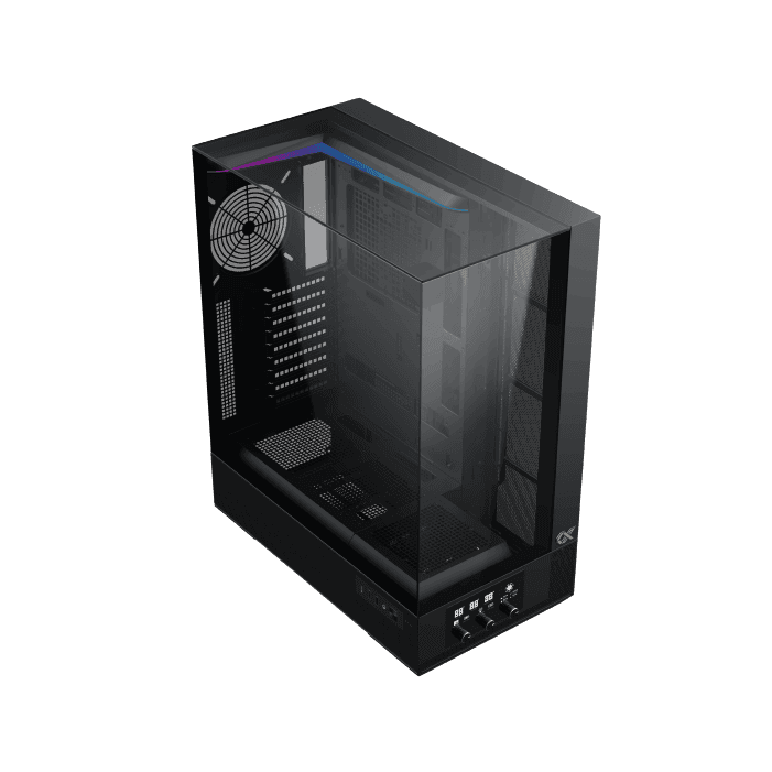 XIGMATEK Xigmatek Vision Pro E-ATX ARGB Case, 3x Tempered Glass, Smart Fan Control LCD Display Panel, 9x Fans Supports, MoBo Upto E-ATX, GPU Upto 410mm, Cooler Upto 360mm, Black | EN45158 - thumbnail 3