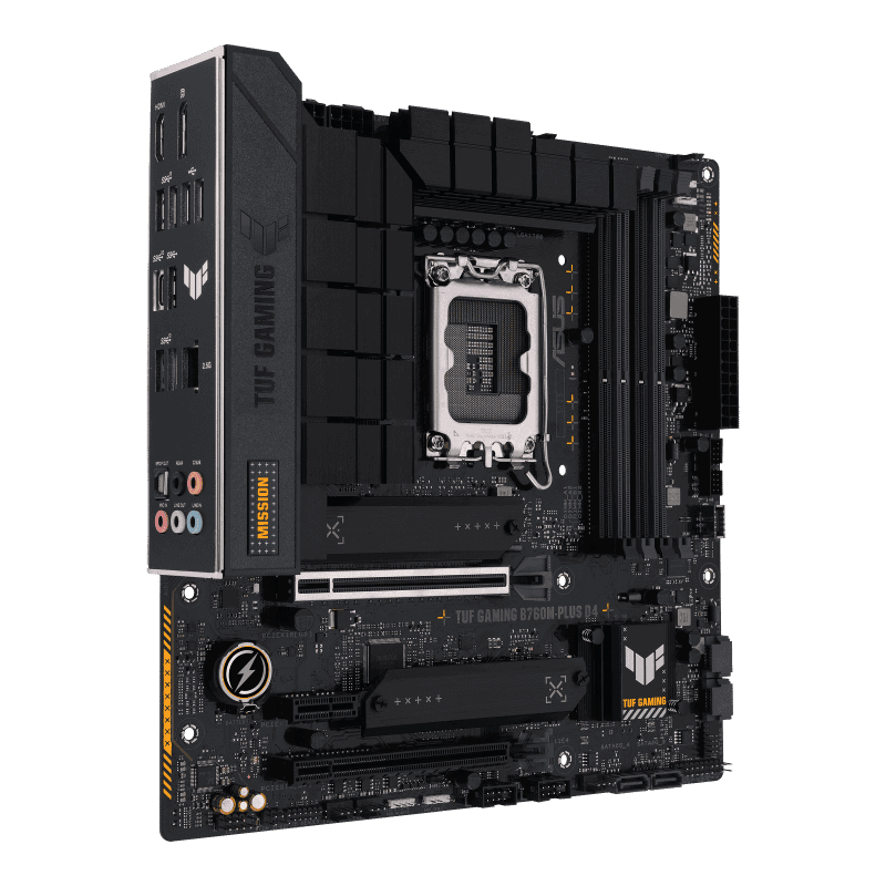 Asus ASUS TUF GAMING B760M-PLUS D4 LGA1700 Micro-ATX Motherboard, Intel B760 Chipset, 4x DDR4 DIMM, 128GB Max Memory, SATA 6 Gbps, HDMI, DP, USB 3.2 Gen 1 Type-C | 90MB1DI0-M0EAY0 - thumbnail 6