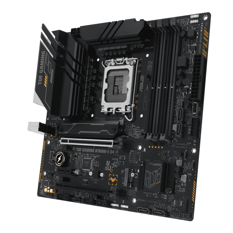 Asus ASUS TUF GAMING B760M-E D4 LGA1700 mATX Motherboard, Intel B760 Chipset, 4x DDR4 DIMM, 128GB Max Memory, 2.5Gb Ethernet, 2 x M.2, PCIe 4.0, USB 3.2 10G/5G, HDMI / DP / PS/2 | 90MB1E90-M0EAY0 - thumbnail 7