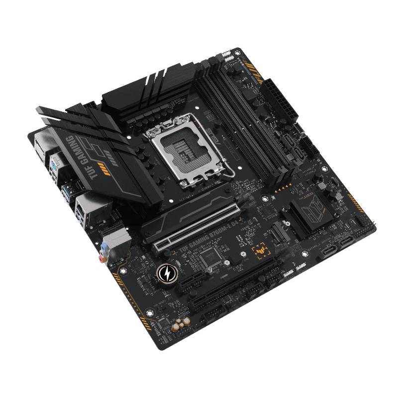 Asus ASUS TUF GAMING B760M-E D4 LGA1700 mATX Motherboard, Intel B760 Chipset, 4x DDR4 DIMM, 128GB Max Memory, 2.5Gb Ethernet, 2 x M.2, PCIe 4.0, USB 3.2 10G/5G, HDMI / DP / PS/2 | 90MB1E90-M0EAY0 - thumbnail 4