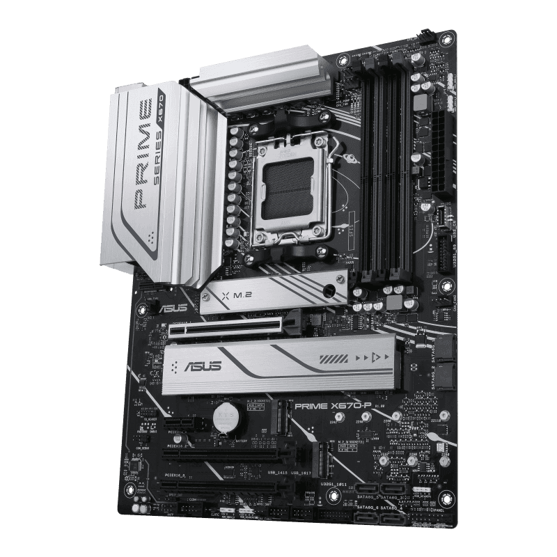Asus Asus Prime X670-P ATX DDR5 Motherboard, AMD Socket AM5, X670 Chipset, 4x DIMM Max 128GB Memory, Realtek 2.5Gb Ethernet, V-M.2 Slot Only, PCIe 4.0 x16 Slot, M.2 | 90MB1BU0-M0EAY0 - thumbnail 3