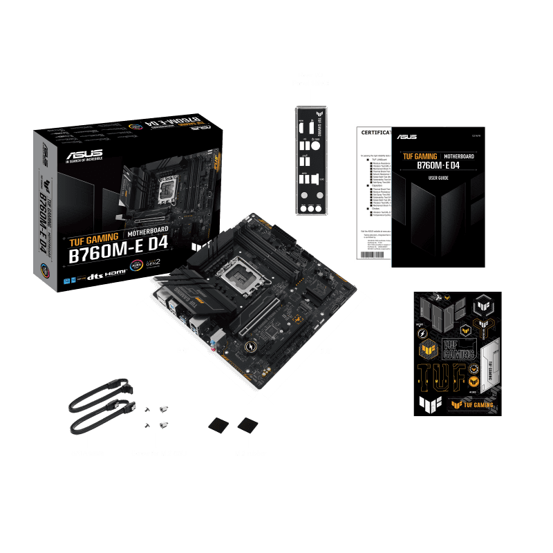 Asus ASUS TUF GAMING B760M-E D4 LGA1700 mATX Motherboard, Intel B760 Chipset, 4x DDR4 DIMM, 128GB Max Memory, 2.5Gb Ethernet, 2 x M.2, PCIe 4.0, USB 3.2 10G/5G, HDMI / DP / PS/2 | 90MB1E90-M0EAY0 - thumbnail 6